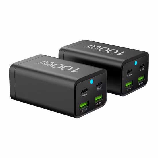 Caricabatterie da tavolo GaN da 130 W a 4 porte (porte 3C porta 1A).